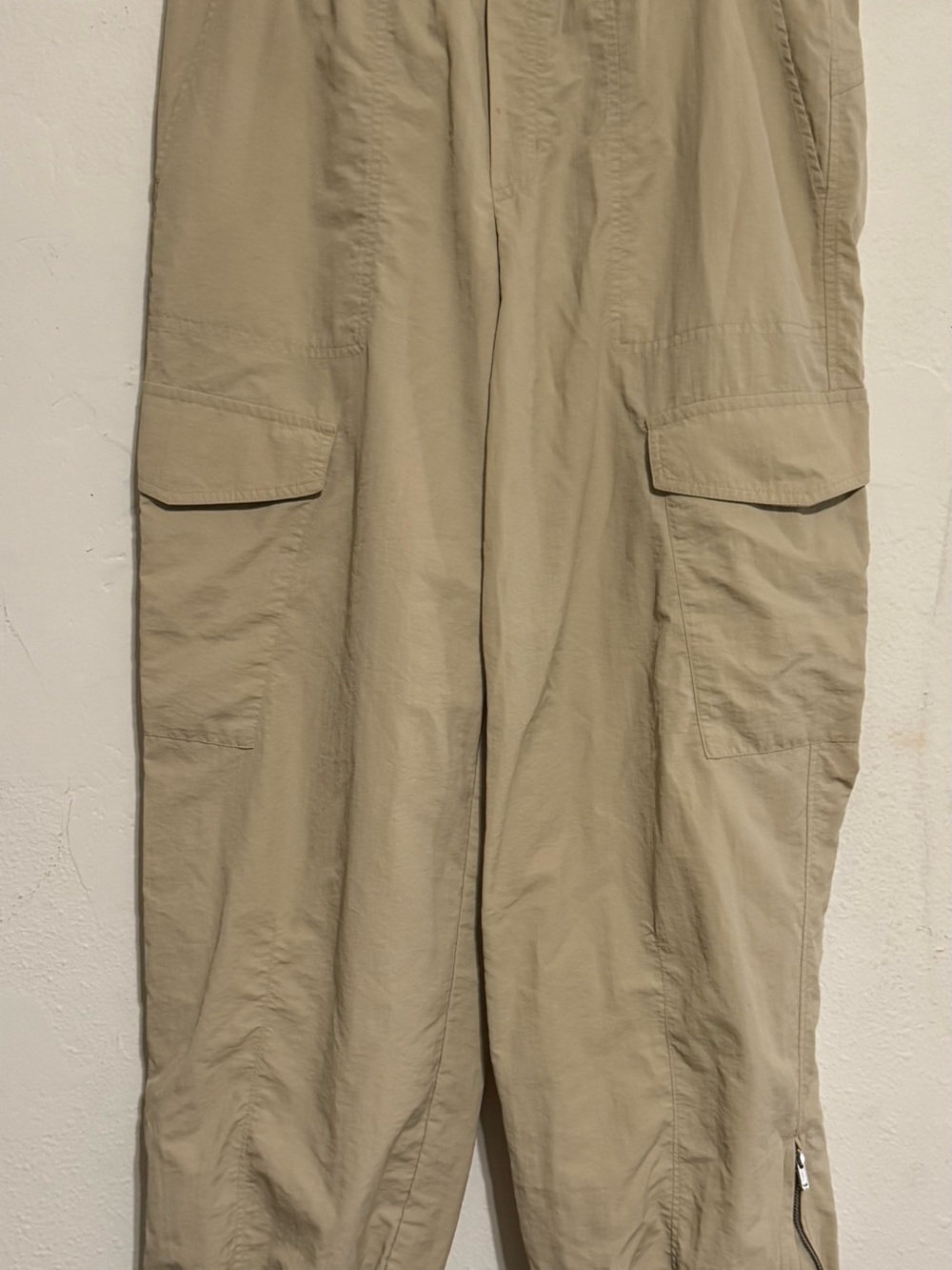 Never Not Hustling Men's Cargo Pants in Khaki - Lightweight Utility Style Size M